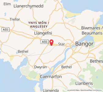 Map of Gaerwen, WalesWales