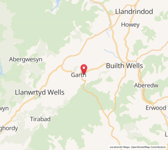 Map of Garth, WalesWales