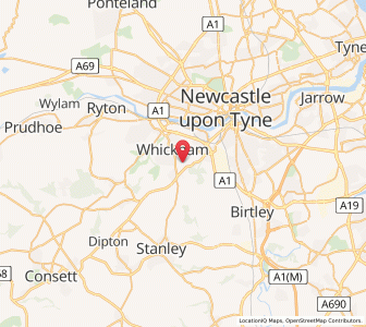 Map of Gateshead, EnglandEngland