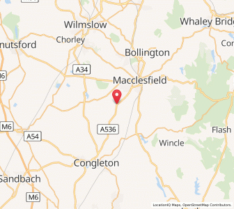 Map of Gawsworth, EnglandEngland
