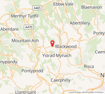Map of Gelligaer, WalesWales