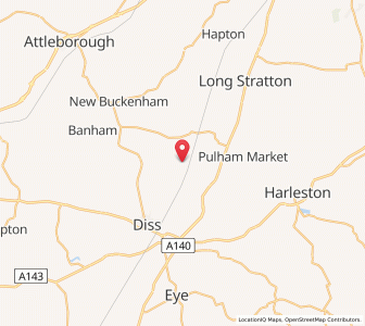 Map of Gissing, EnglandEngland