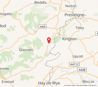 Map of Gladestry, WalesWales