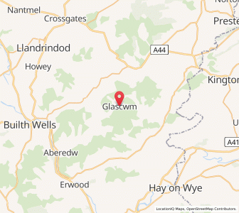 Map of Glascwm, WalesWales