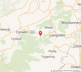 Map of Glyn-Dyfrdwy, WalesWales