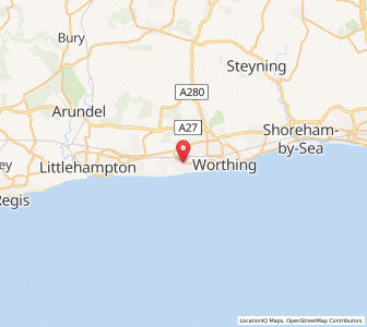 Map of Goring-by-Sea, EnglandEngland