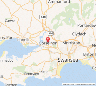 Map of Gorseinon, WalesWales
