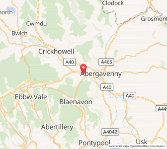 Map of Govilon, WalesWales