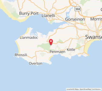 Map of Gower, WalesWales