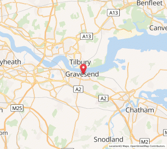 Map of Gravesend, EnglandEngland
