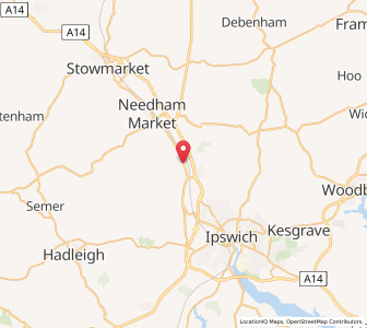 Map of Great Blakenham, EnglandEngland