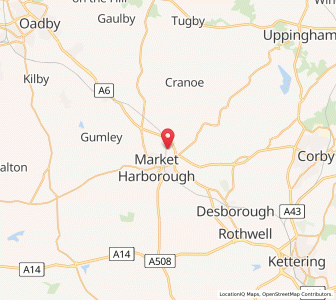Map of Great Bowden, EnglandEngland