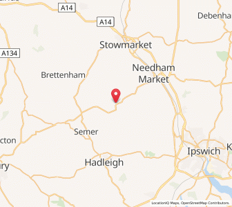 Map of Great Bricett, EnglandEngland