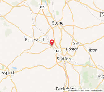 Map of Great Bridgeford, EnglandEngland