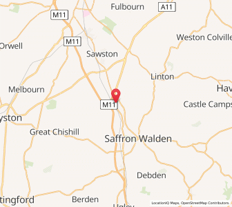 Map of Great Chesterford, EnglandEngland