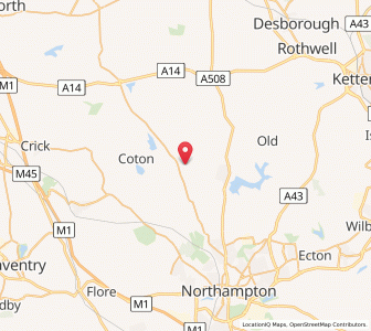 Map of Great Creaton, EnglandEngland