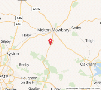 Map of Great Dalby, EnglandEngland
