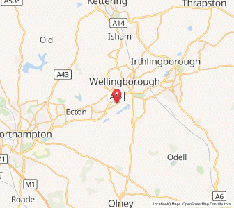 Map of Great Doddington, EnglandEngland