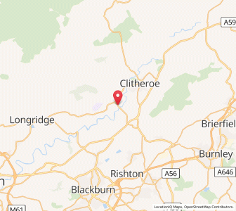 Map of Great Mitton, EnglandEngland