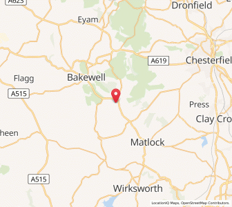 Map of Great Rowsley, EnglandEngland