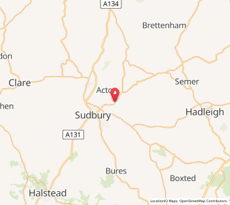 Map of Great Waldingfield, EnglandEngland