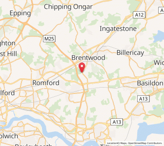 Map of Great Warley Street, EnglandEngland