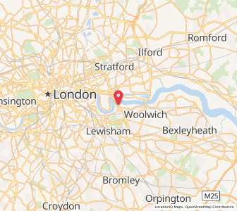 Map of Greenwich, England