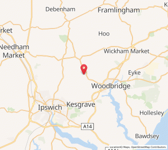 Map of Grundisburgh, EnglandEngland