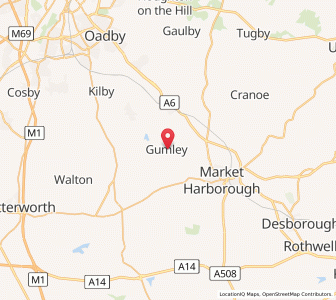 Map of Gumley, EnglandEngland