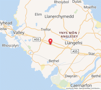 Map of Gwalchmai, WalesWales