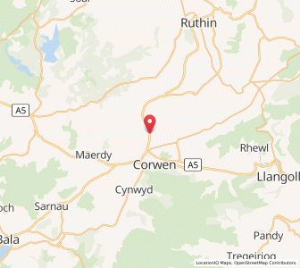Map of Gwyddelwern, WalesWales