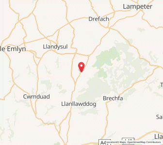 Map of Gwyddgrug, WalesWales