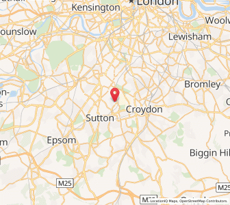 Map of Hackbridge, EnglandEngland