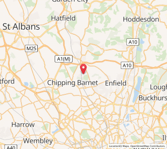 Map of Hadley Wood, EnglandEngland