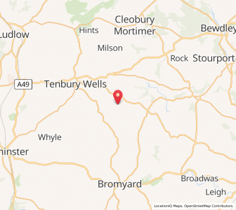 Map of Hanley Child, EnglandEngland