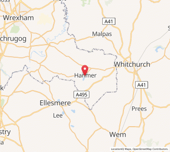 Map of Hanmer, WalesWales