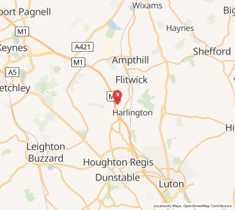 Map of Harlington Wood End, EnglandEngland