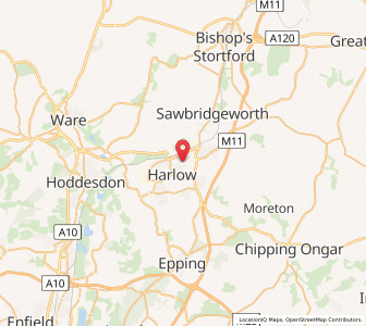 Map of Harlow, EnglandEngland