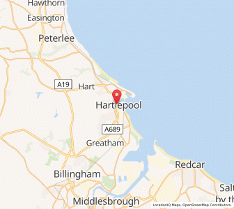 Map of Hartlepool, EnglandEngland