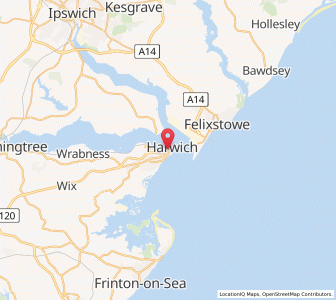Map of Harwich, EnglandEngland