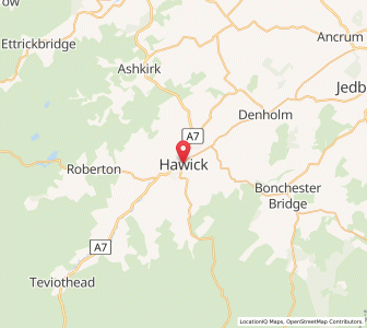 Map of Hawick, ScotlandScotland