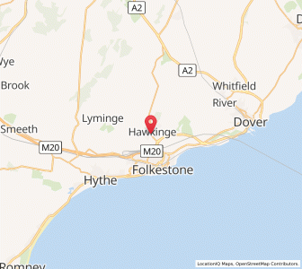 Map of Hawkinge, EnglandEngland