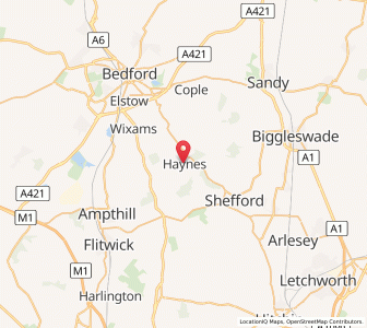 Map of Haynes, EnglandEngland