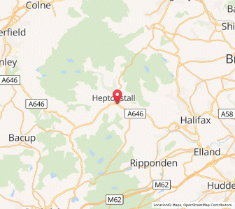 Map of Hebden Bridge, EnglandEngland