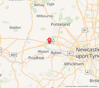 Map of Heddon on the Wall, EnglandEngland
