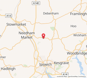 Map of Hemingstone, EnglandEngland