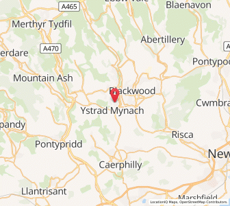 Map of Hengoed, WalesWales