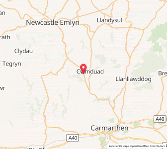 Map of Hermon, WalesWales