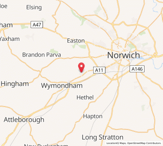 Map of Hethersett, EnglandEngland