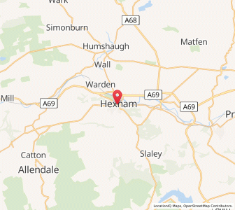 Map of Hexham, EnglandEngland